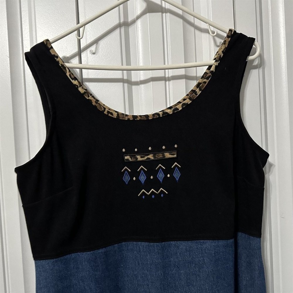 City Girl Nancy Bolen Long Midi Dress Jean Skirt Southwest Western Size 8 USA - Picture 2 of 7